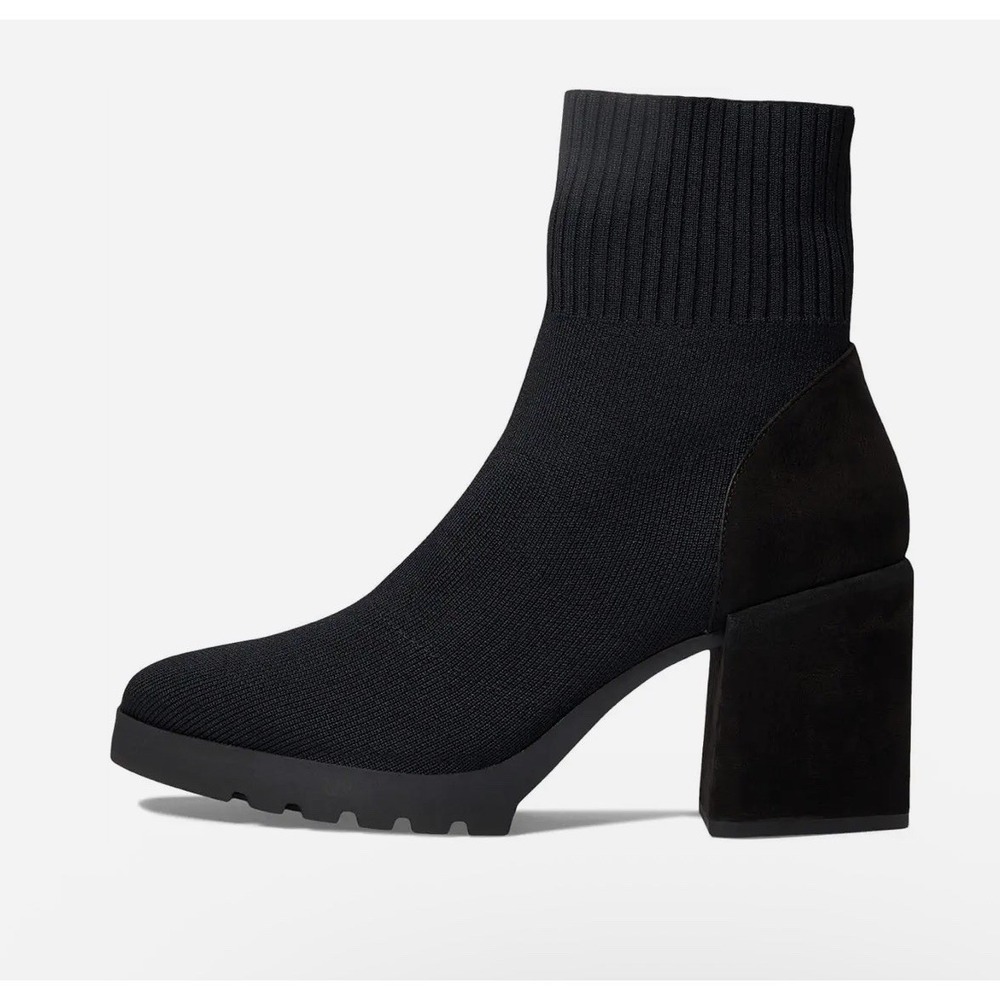 NIB Eileen Fisher Spell Bootie 9.5 M Black Stretch Knit Pull On Boots $245